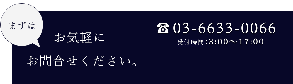 お気楽にお問合せください 03-6633-0066