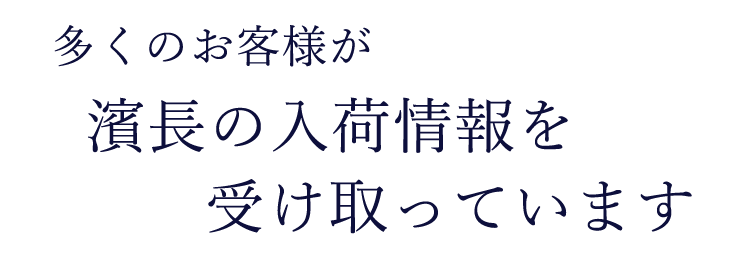 多くのお客様が濱長の入荷情報を受け取っています