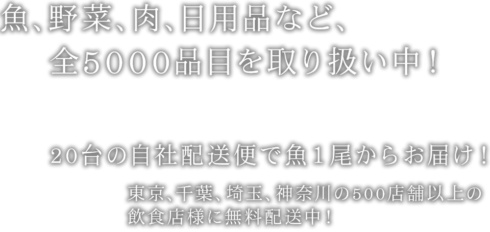 個人飲食店からグループ店舗まで豊富なお取引実績のある築地鮮魚仲卸「濱長」
